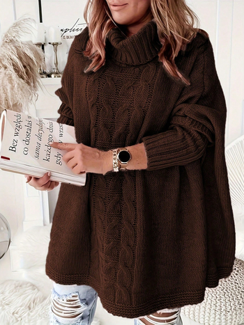 Pulover tricotat lejer pentru femei, guler rever, mâneci bat, poliester cu pluș de căprioară