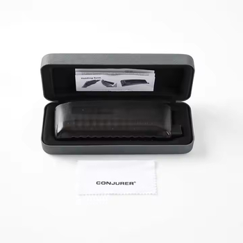 12-οπή Xρωματική φυσαρμόνικα CJ12 με ABS κάλυμμα, φώσφορος μπρούνζε, χαλκός βάση, premium θήκη δέρματος