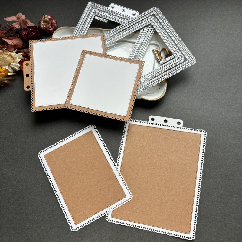 Šablona za rezanje s čipkastim uzorkom od karbonskog čelika za scrapbooking, fotoalbume i kartice – kućna uporaba, moderni jednostavan stil