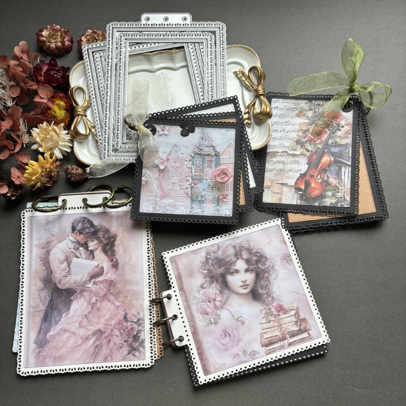 Šablona za rezanje s čipkastim uzorkom od karbonskog čelika za scrapbooking, fotoalbume i kartice – kućna uporaba, moderni jednostavan stil