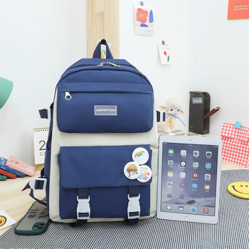 Σακίδιο σχολείου για κορίτσια - μεγάλος χώρος, καμβάς, αναπνεύσιμο, ανθεκτικό, με καμπύλους ιμάντες ώμου