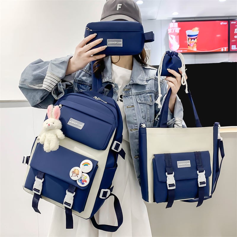 Σακίδιο σχολείου για κορίτσια - μεγάλος χώρος, καμβάς, αναπνεύσιμο, ανθεκτικό, με καμπύλους ιμάντες ώμου