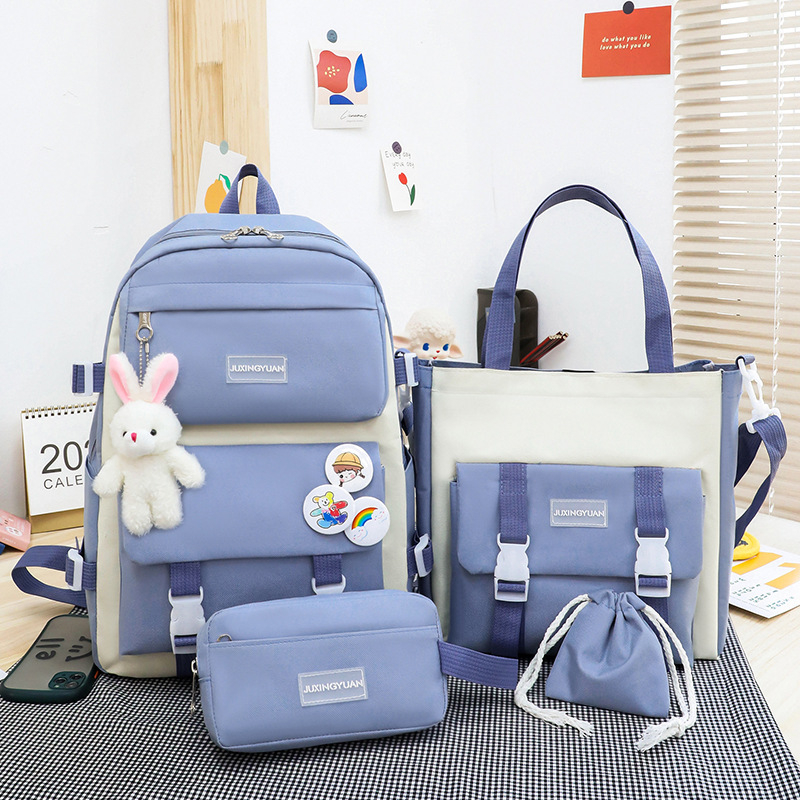 Σακίδιο σχολείου για κορίτσια - μεγάλος χώρος, καμβάς, αναπνεύσιμο, ανθεκτικό, με καμπύλους ιμάντες ώμου