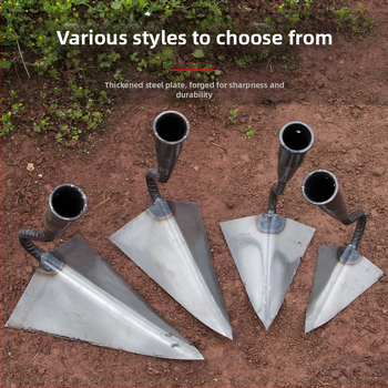 Rankinis kanalo kultivatorius su kriaušės formos galvute, mangano plienas, trikampė smaigalio galvutė