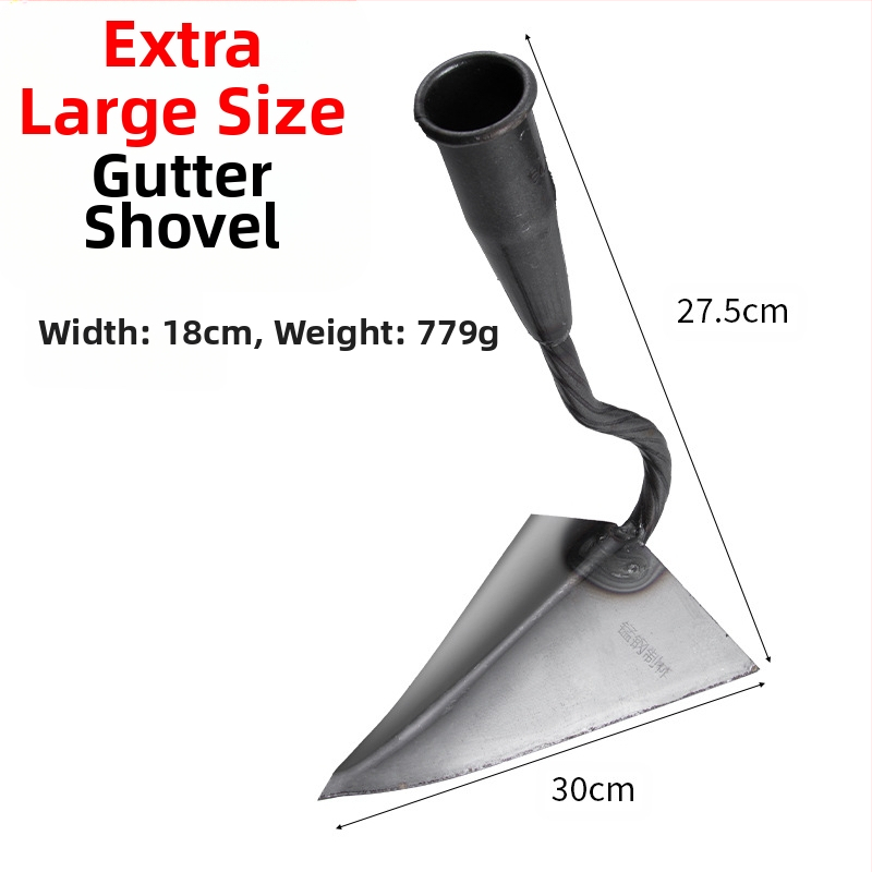 Rankinis kanalo kultivatorius su kriaušės formos galvute, mangano plienas, trikampė smaigalio galvutė