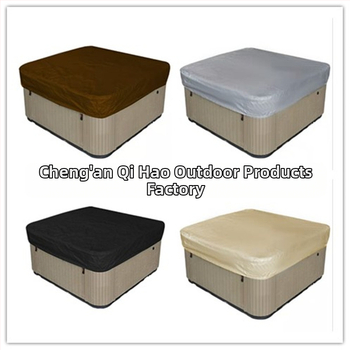 Ārējais vannas vāks, 210D sudraba pārklājums ūdensdrošs Oxford audums, kvadrāta forma, demontējams, ar ūdensnecaurlaidīgu uzglabāšanas somu ar rāvējslēdzēju