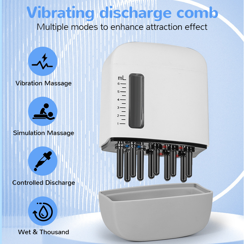 Ηλεκτρική χτένα μασάζ κεφαλής με μικρορεύματα EMS και κόκκινο φως για χορήγηση φαρμάκων — μοντέλο HY74; υποστηρίζει ιδιωτικές ετικέτες