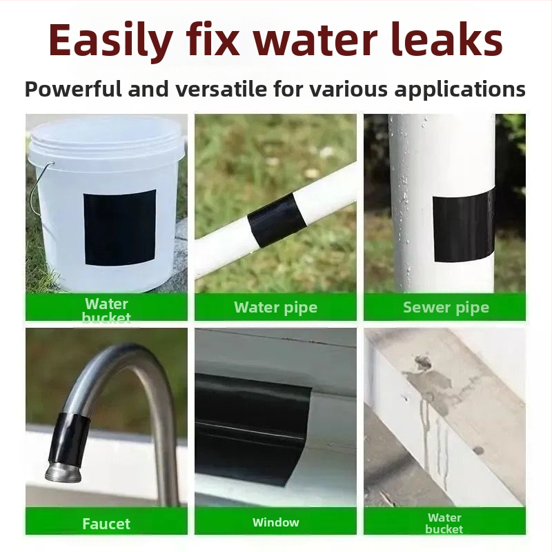 Vandentiekio vamzdžių nuotėkio juosta, atspari vandeniui, aukšto klampumo klijai