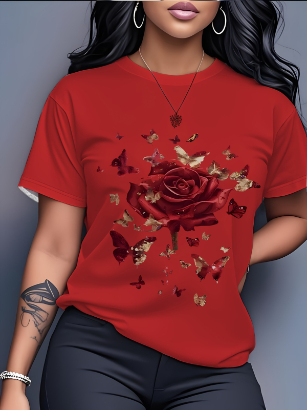 Milk Silk T‑shirt s 3D otiskom, široki kroj, kratki rukavi, okrugli izrez, poliester 70-80%