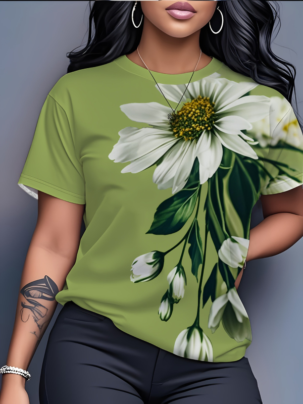 Milk Silk T‑shirt s 3D otiskom, široki kroj, kratki rukavi, okrugli izrez, poliester 70-80%