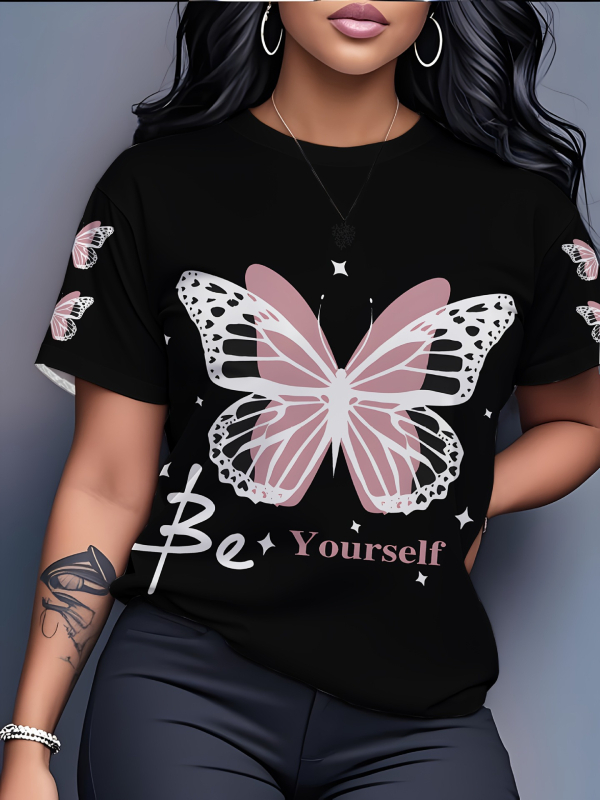 Milk Silk T‑shirt s 3D otiskom, široki kroj, kratki rukavi, okrugli izrez, poliester 70-80%