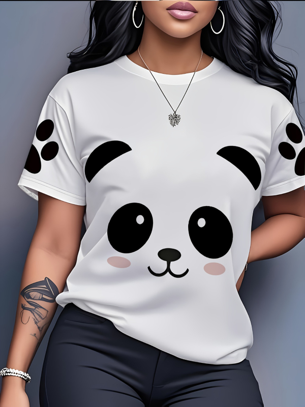 Milk Silk T‑shirt s 3D otiskom, široki kroj, kratki rukavi, okrugli izrez, poliester 70-80%