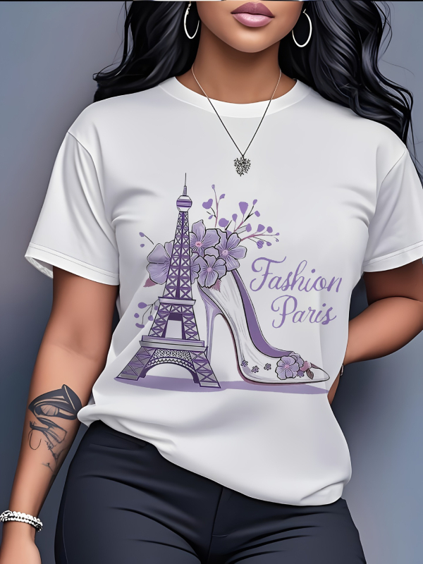 Milk Silk T‑shirt s 3D otiskom, široki kroj, kratki rukavi, okrugli izrez, poliester 70-80%