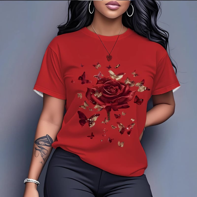 Milk Silk T‑shirt s 3D otiskom, široki kroj, kratki rukavi, okrugli izrez, poliester 70-80%