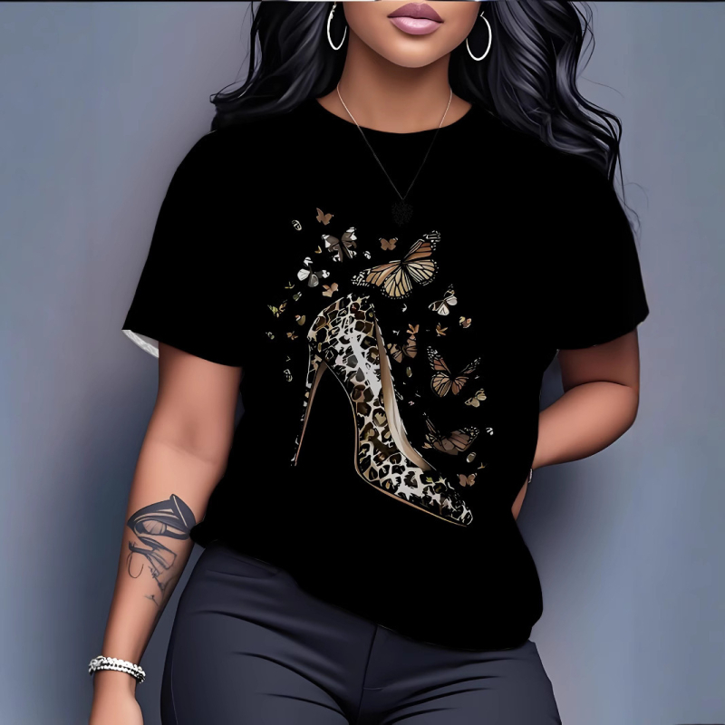Milk Silk T‑shirt s 3D otiskom, široki kroj, kratki rukavi, okrugli izrez, poliester 70-80%