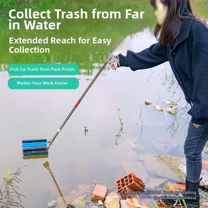 Пластмасова телескопична щипка с дълга дръжка за санитарно почистване на тоалетната