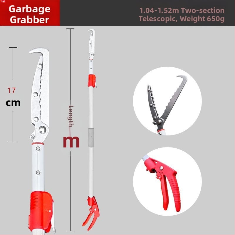 Plastmasas teleskopisks klips ar garu rokturi higiēnai tualetes tīrīšanai