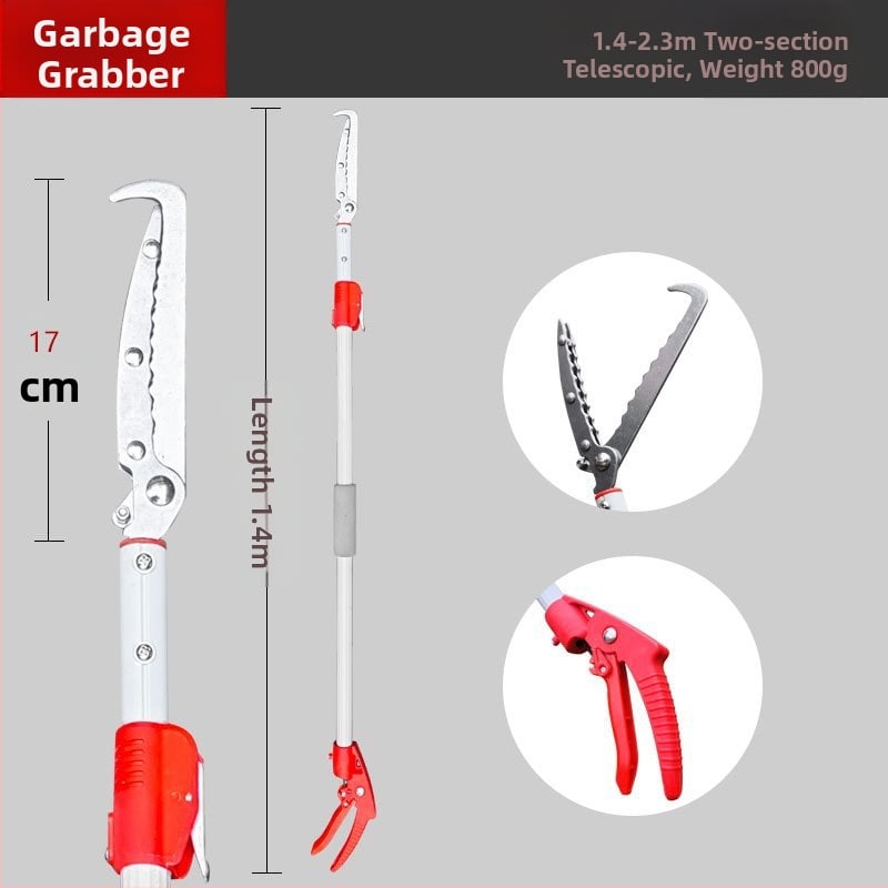 Plastmasas teleskopisks klips ar garu rokturi higiēnai tualetes tīrīšanai