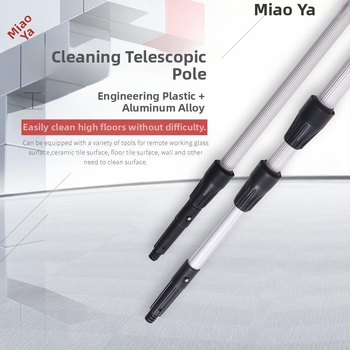 Χειροκίνητο σετ εργαλείων καθαρισμού παραθύρων με τηλεσκοπικό κοντάρι — ξύστρα για γυαλί, βούρτσα και σφουγγάρι (πολυπροπυλένιο)