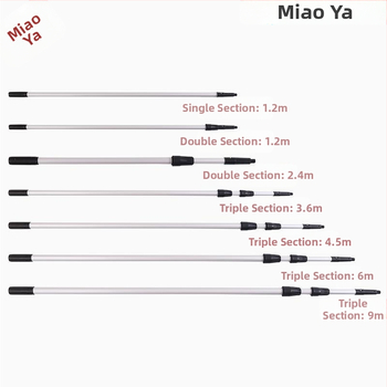 Χειροκίνητο σετ εργαλείων καθαρισμού παραθύρων με τηλεσκοπικό κοντάρι — ξύστρα για γυαλί, βούρτσα και σφουγγάρι (πολυπροπυλένιο)