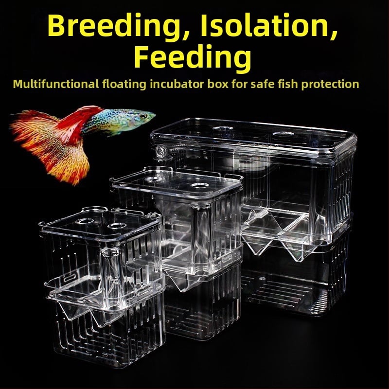 Guppy veisimo dėžė, plastikinė akvariumo izoliacijos dėžė, skirta veisimui ir ikrų dėjimui