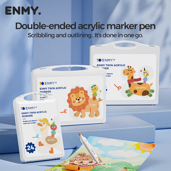 Enmi dviejų galų akrilinis markeris vaikams, tinkamas DIY akvarelė projektams