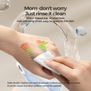 Enmi dviejų galų akrilinis markeris vaikams, tinkamas DIY akvarelė projektams