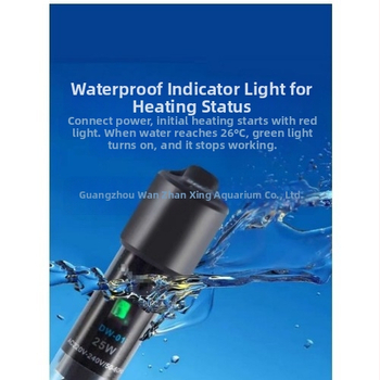 Automātisks konstanttemperatūras akvārija apkures stienis, stikla korpuss, 25–50W, 0,5 kg, Jingbang, piemērots maziem akvārijiem ar zivīm un bruņurupučiem