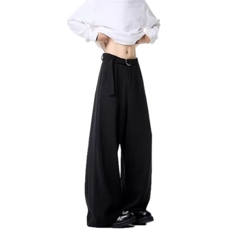 Φαρδιά παντελόνια με μέση ύψους, με ζώνη και κλείσιμο με κορδάνι, ύφασμα από πολυεστέρα 60%