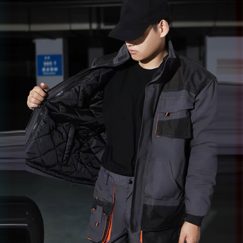 Automobilių remonto darbo drabužių komplektas, patvarus Oxford audinys, dviejų dalių komplektas su daugybe kišenių, dulkių apsauga, galimybė siuvinėti.