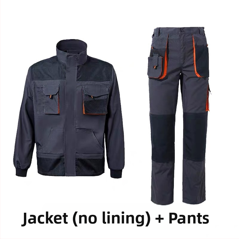 Automobilių remonto darbo drabužių komplektas, patvarus Oxford audinys, dviejų dalių komplektas su daugybe kišenių, dulkių apsauga, galimybė siuvinėti.