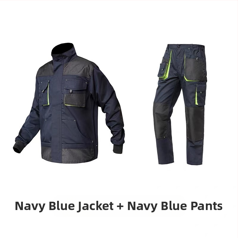 Automobilių remonto darbo drabužių komplektas, patvarus Oxford audinys, dviejų dalių komplektas su daugybe kišenių, dulkių apsauga, galimybė siuvinėti.