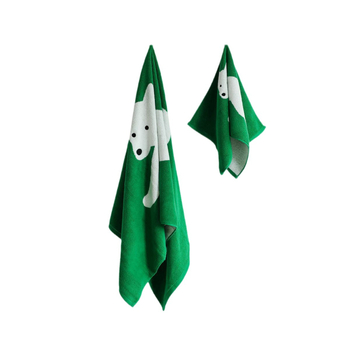 Vonios rankšluostis su animaciniu šunimi, iš ilgų pluoštų medvilnės, Jacquard audinys, 100–119 g/m², galima pritaikyti