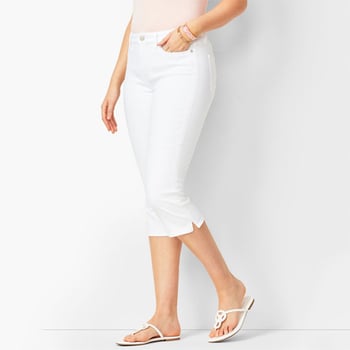 Ženske farmerke Slim Fit Cropped Denim, 70–80% pamuk, ravni kroj, srednji pojas