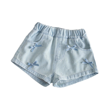 Κοριτσίστικα τζιν σορτς, 95% βαμβάκι, μεσαία μέση, καλοκαίρι 2025, για ηλικίες 1–3 ετών, κορεατικού στυλ καθημερινά σορτς