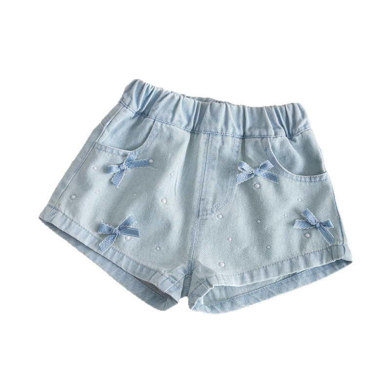 Κοριτσίστικα τζιν σορτς, 95% βαμβάκι, μεσαία μέση, καλοκαίρι 2025, για ηλικίες 1–3 ετών, κορεατικού στυλ καθημερινά σορτς