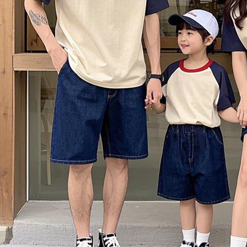 Семейна съвпадаща тениска – унисекс, 100% памук, карикатурен/абстрактен принт, пролетно-лятно облекло