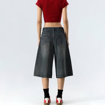 Ženske traperice od denima, visoka talija, široke nogavice, cropped dužina, street stil, 50-70% pamuka