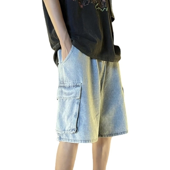 Férfi munkás denim rövidnadrág – lazán szabott, ötpontos hossz, 100% denim, Nyár 2024