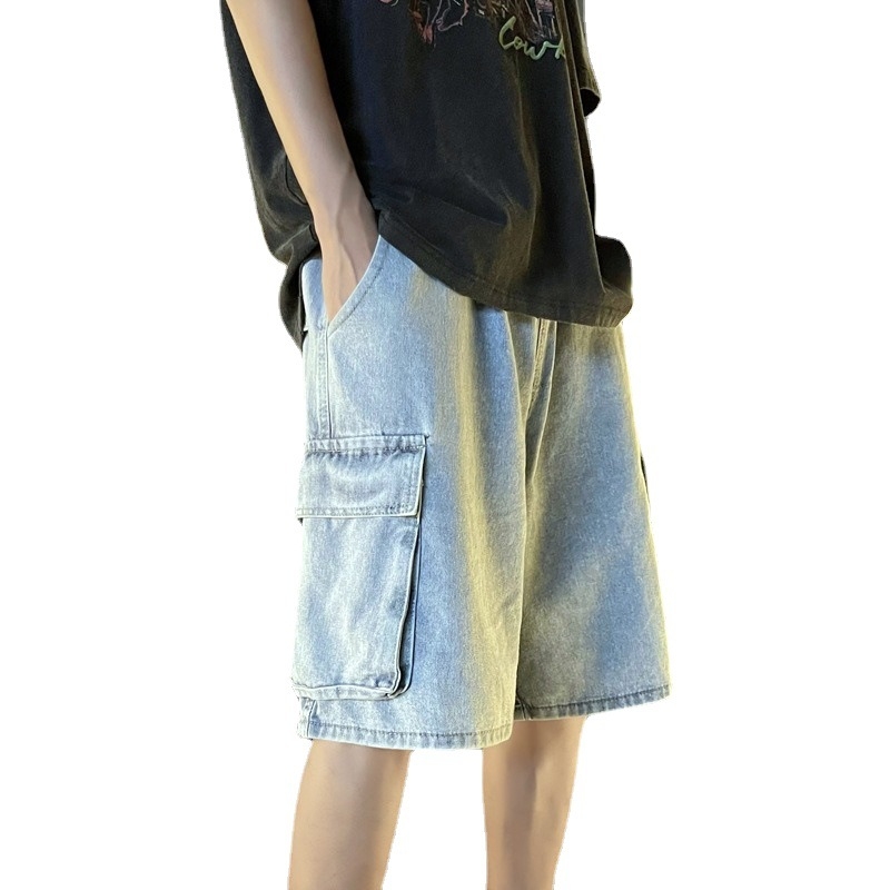 Férfi munkás denim rövidnadrág – lazán szabott, ötpontos hossz, 100% denim, Nyár 2024