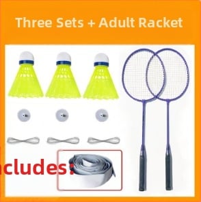 Badminton treniruoklis, plieno lydinio rėmas, svoris 95–100 g, rankenos storis G2, tiesus smūgis