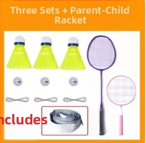 Badminton treniruoklis, plieno lydinio rėmas, svoris 95–100 g, rankenos storis G2, tiesus smūgis