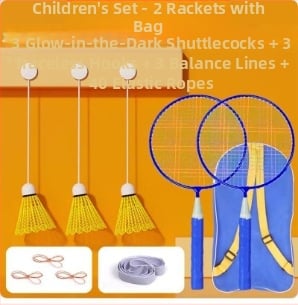 Badminton treniruoklis, plieno lydinio rėmas, svoris 95–100 g, rankenos storis G2, tiesus smūgis