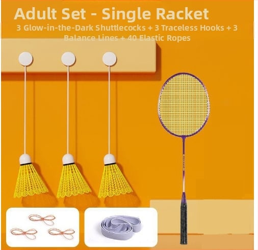 Badminton treniruoklis, plieno lydinio rėmas, svoris 95–100 g, rankenos storis G2, tiesus smūgis