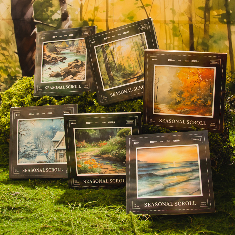 Χαρτί φόντου ημερολογίου — A Beautiful Day, σειρά Seasonal Picture Scroll με θέμα τοπίο, ελαφρύ χαρτί, διαδικασία εκτύπωσης, χωρίς λογότυπο, χωρίς εξατομίκευση