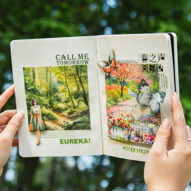 Фонова хартия за дневник — A Beautiful Day, серия Seasonal Picture Scroll с пейзажна тематика; лека хартия, печатен процес, без лого, без персонализация