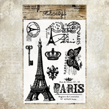 Monpan Skaidrs silikona zīmogs dienasgrāmatai – retro fons, pamats DIY dekoriem