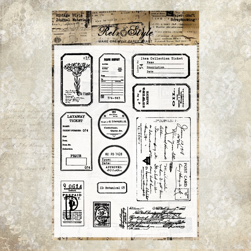 Monpan Skaidrs silikona zīmogs dienasgrāmatai – retro fons, pamats DIY dekoriem