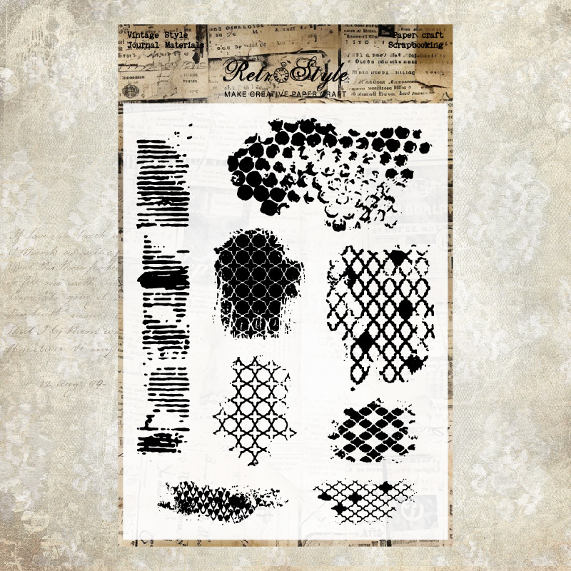 Monpan Skaidrs silikona zīmogs dienasgrāmatai – retro fons, pamats DIY dekoriem