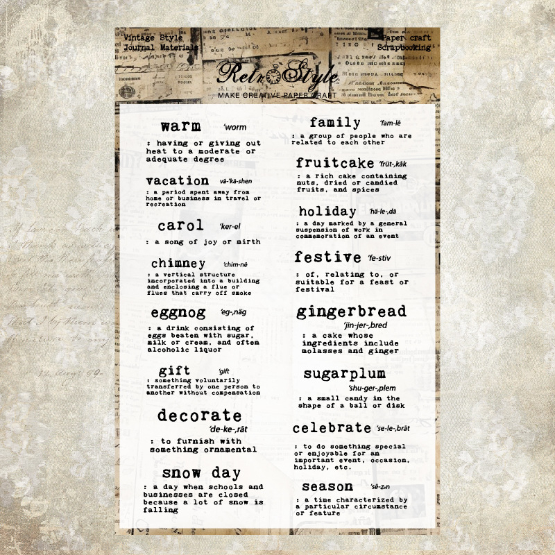 Monpan Skaidrs silikona zīmogs dienasgrāmatai – retro fons, pamats DIY dekoriem